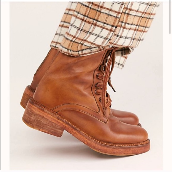 NWOB Free People Santa Fe Lace-Up Leather Boot - Picture 2 of 13
